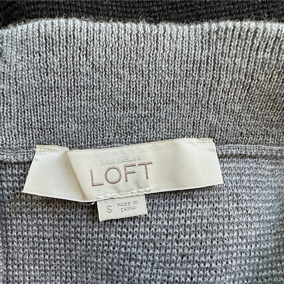 LOFT | WOOL BLEND GREY & BLACK COLOR BLOCK KNIT SKIRT ZIPPER BACK | SMALL - Picture 8 of 8